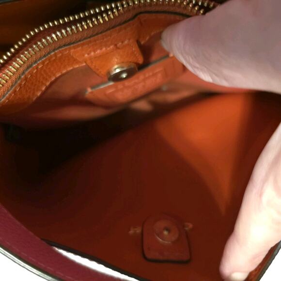 COACH Small Town Bucket Bag in Colorblock Stripe Pink White NO CROSSBODY STRAP - Picture 10 of 16